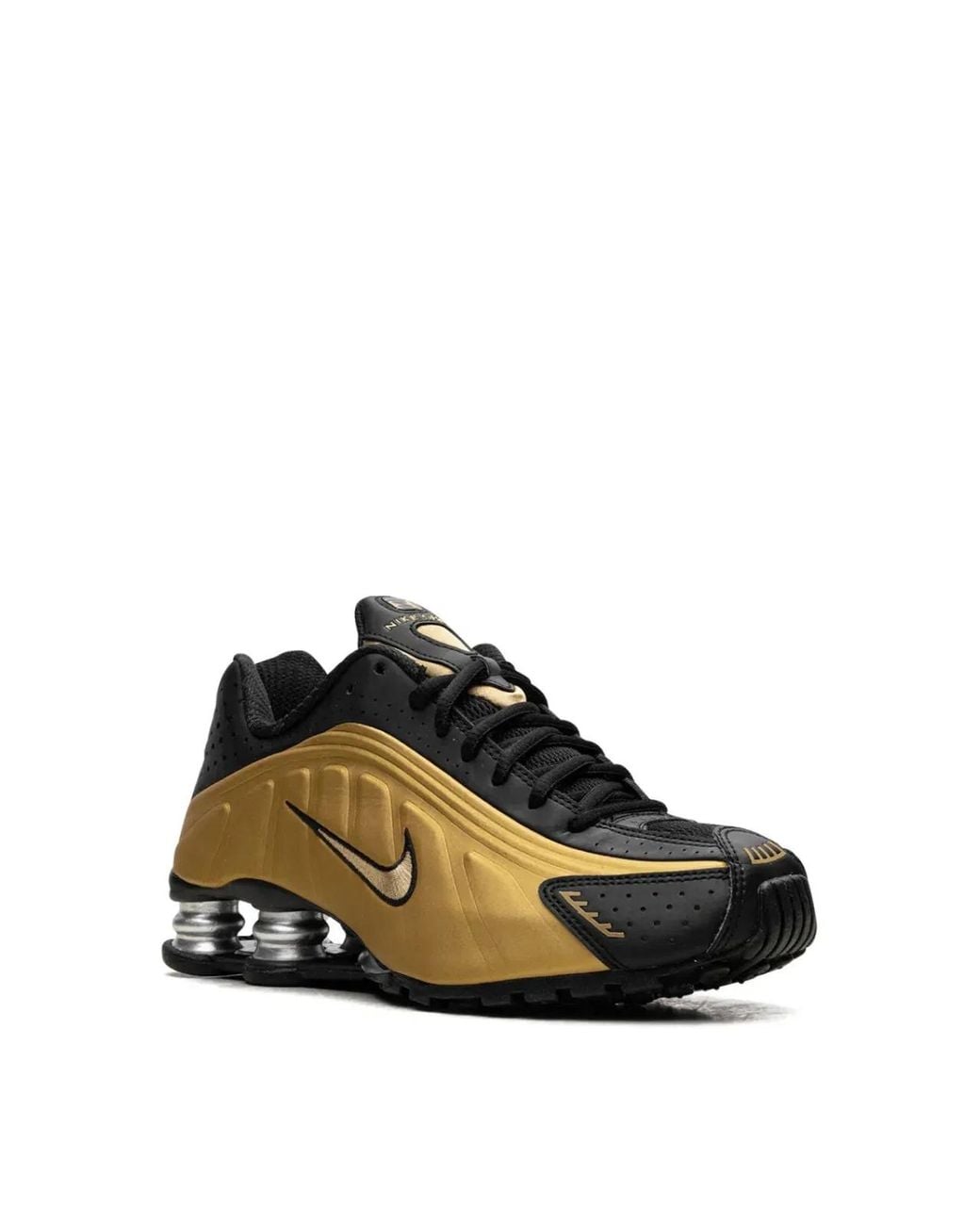 Nike Black Shox R4 /Metallic" Sneakers