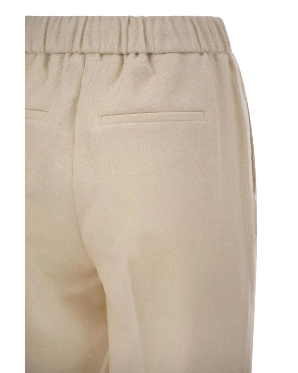 Peserico Natural Tailored Virgin Wool, Cashmere And Metallic Fibre Jogger Trousers