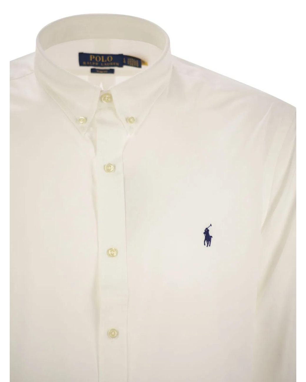 Polo Ralph Lauren White Slim-Fit Stretch Poplin Shirt for men