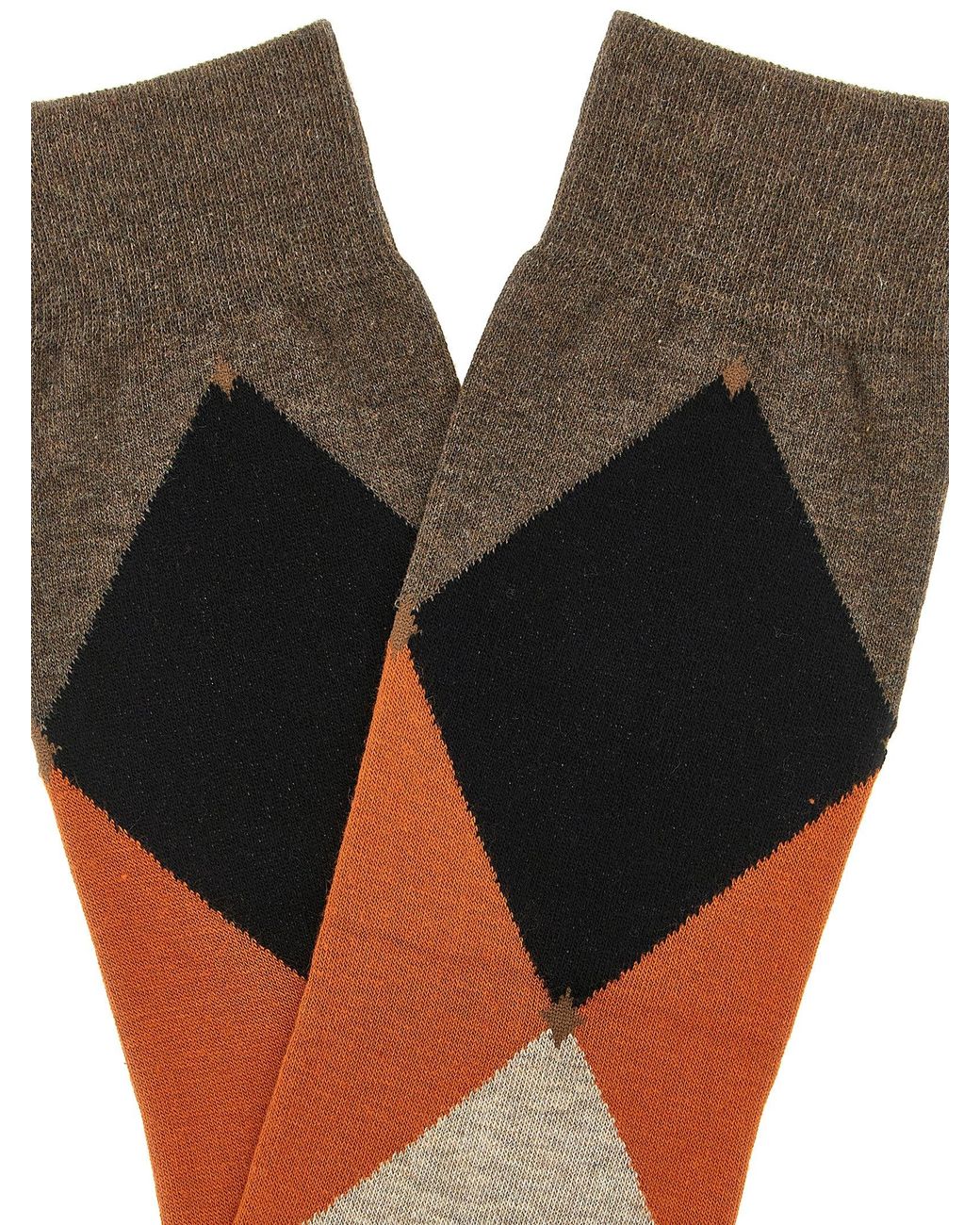 Ballantyne Gray Diamond-Shaped Socks for men