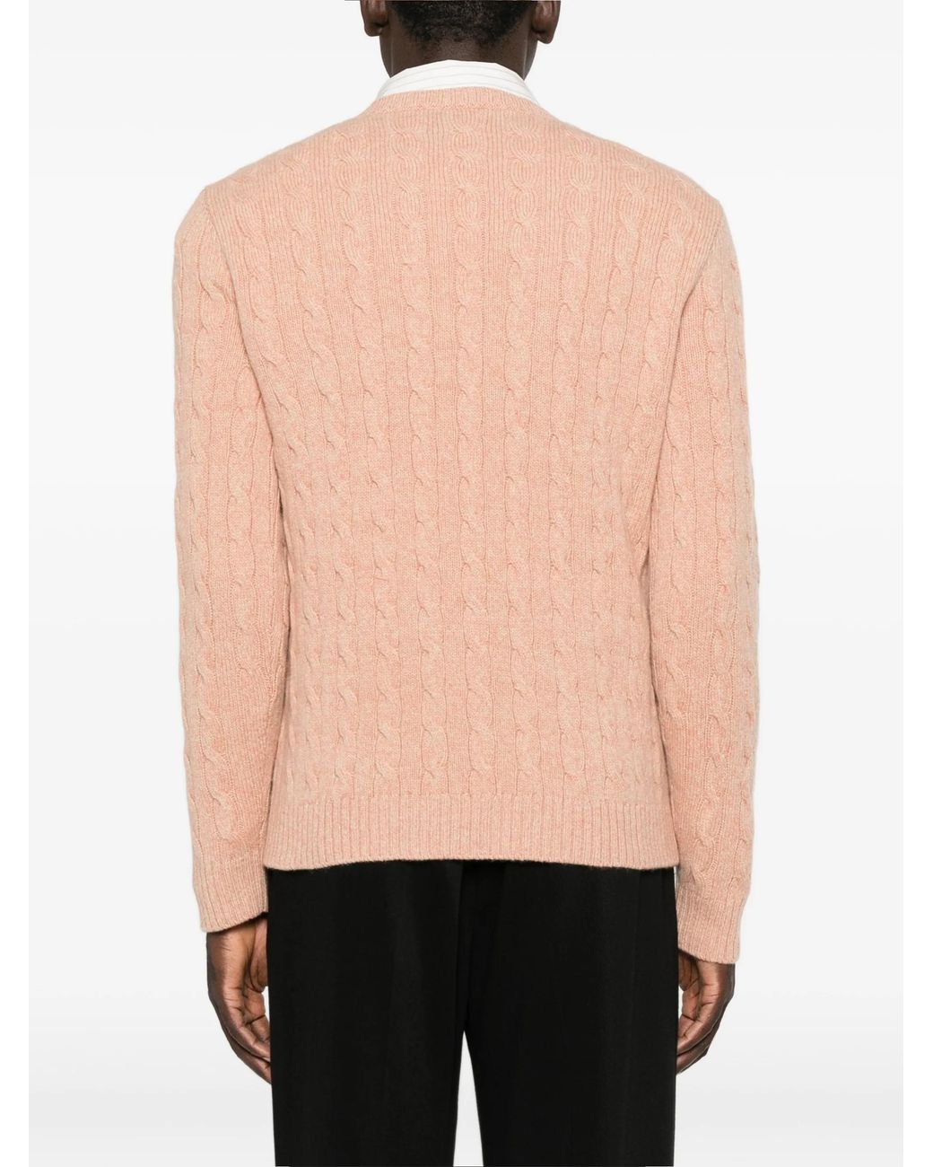 Valentino Blue Vlogo Cable Knit Sweater for men