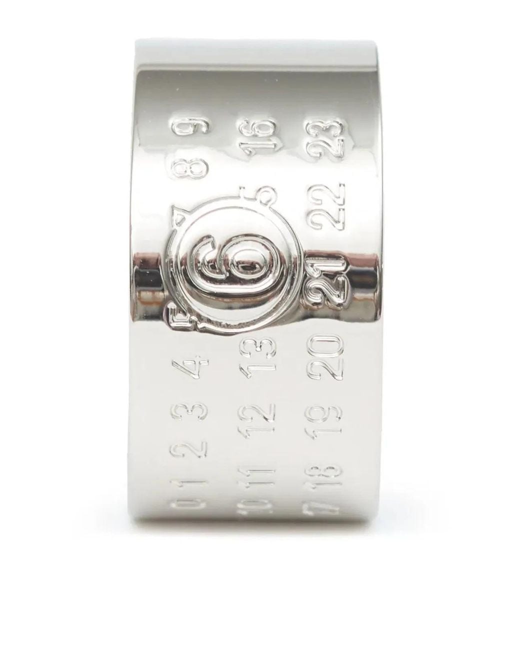 MM6 by Maison Margiela White Minimal Logo 12Mm Ring for men