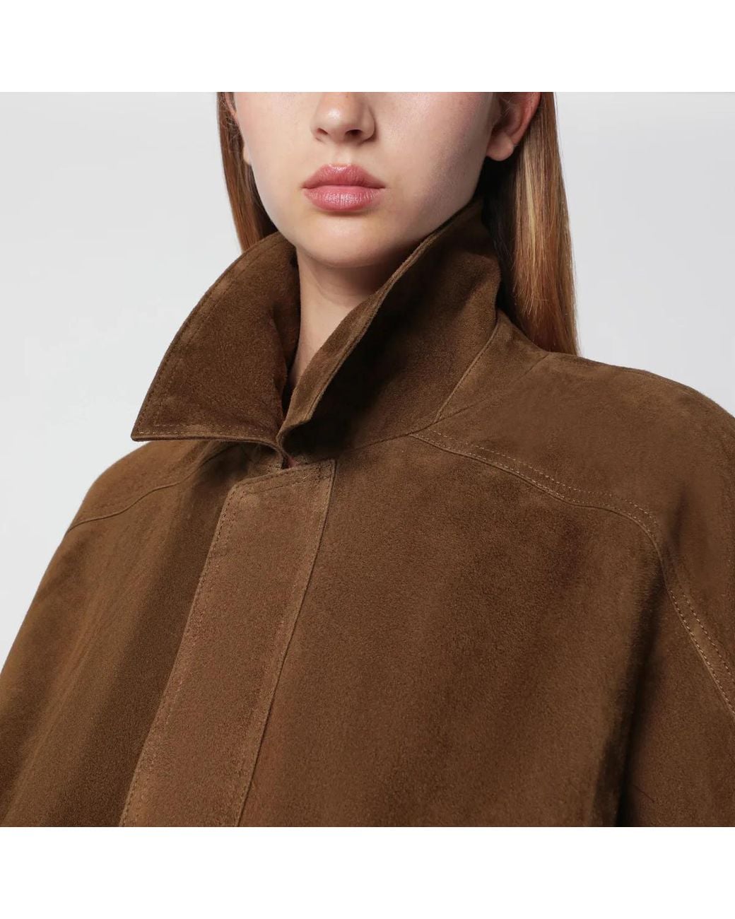 Nour Hammour Brown Dalma Suede Bomber Jacket