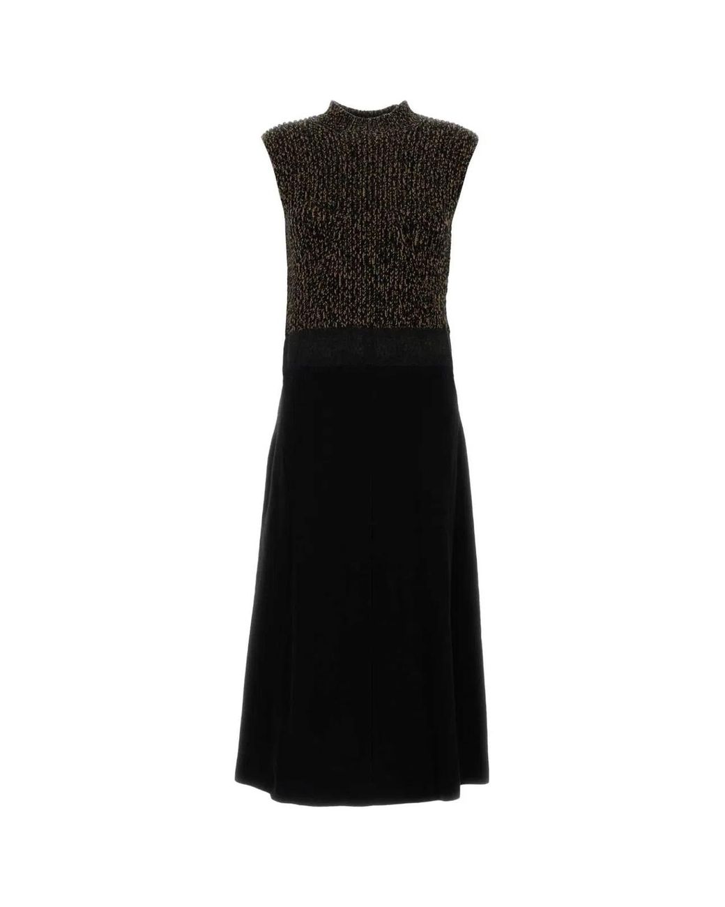 Prada Black Two-Tone Wool Blend Dress