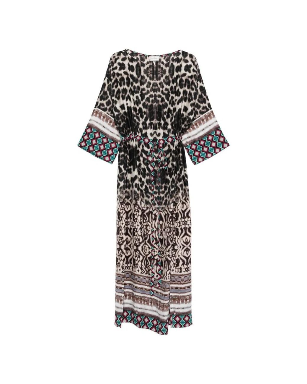 Pierre Louis Mascia White Printed Silk Dress