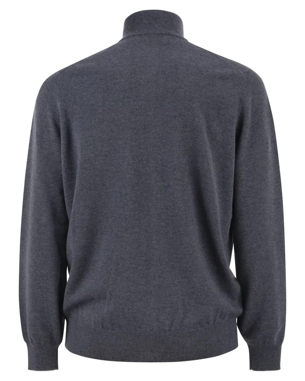 Brunello Cucinelli Blue High-Necked Cashmere Cardigan With Zip for men