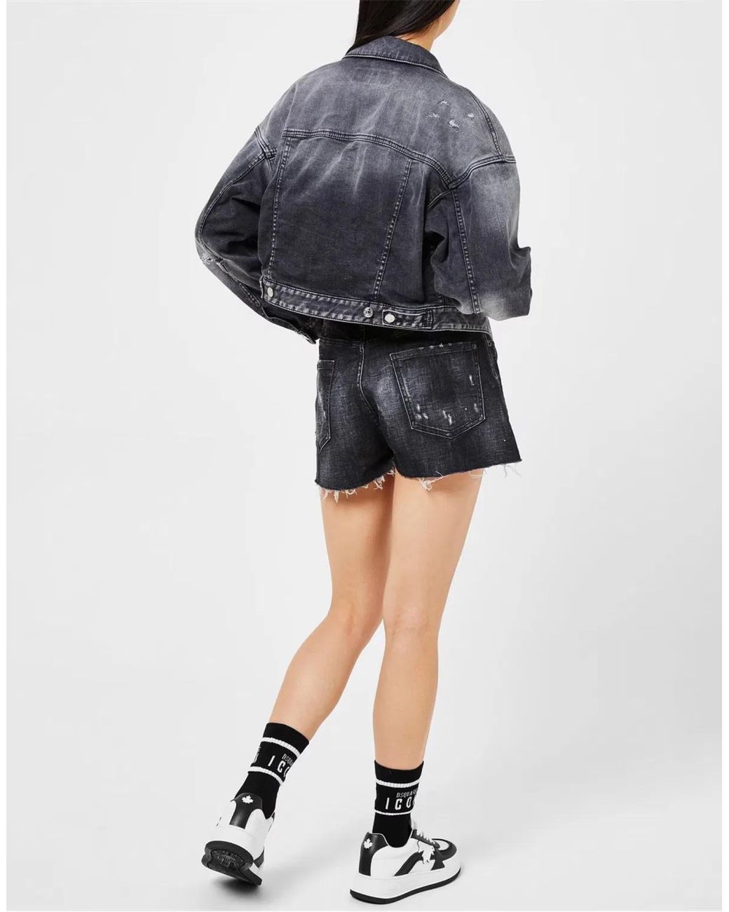 DSquared² Gray Raw Cut Jean Denim Jacket