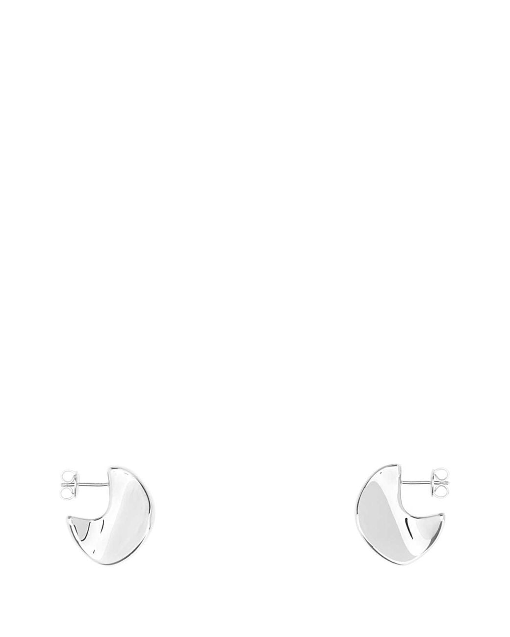 Bottega Veneta White Orecchini Disc Small