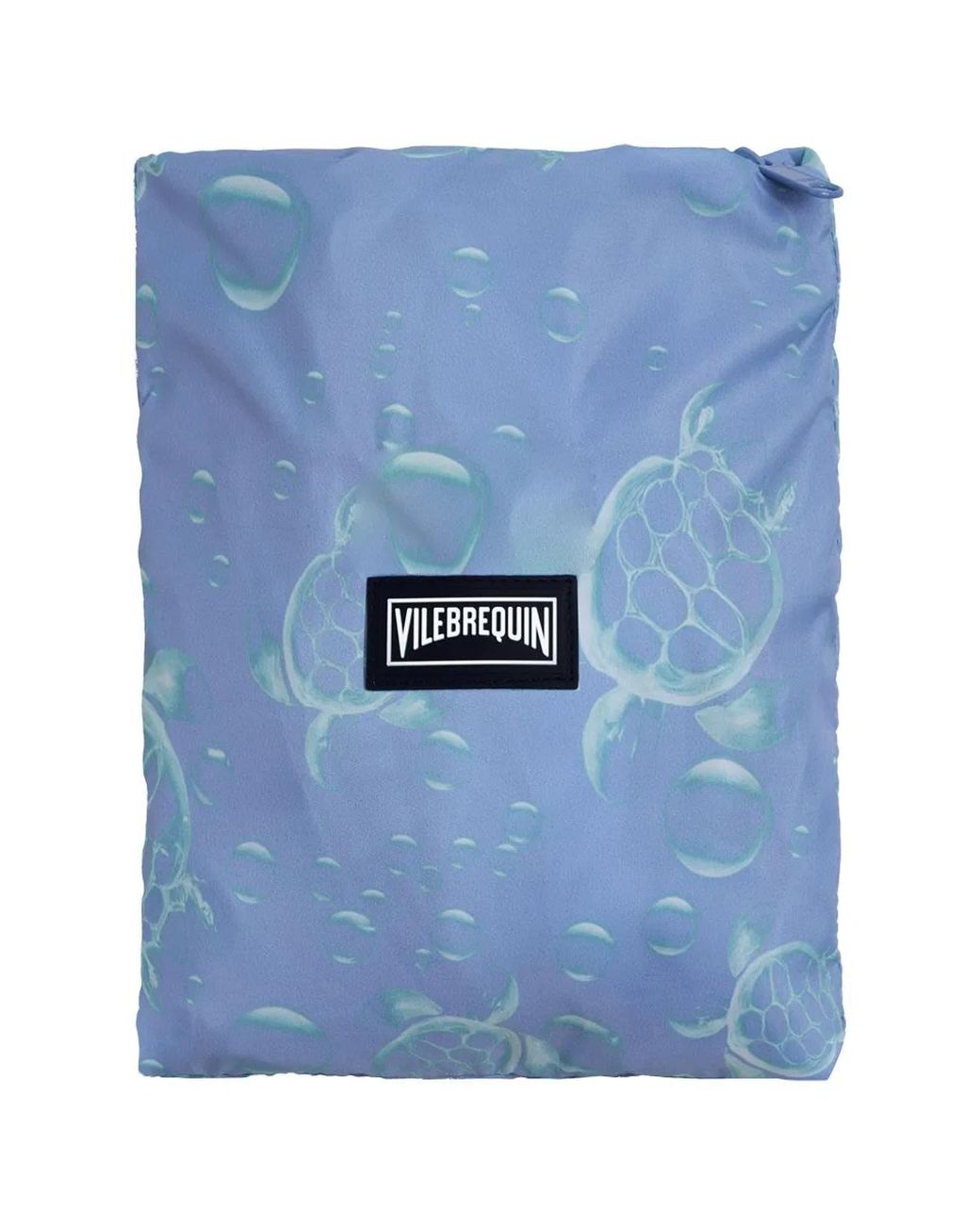 Vilebrequin Blue Swim Shorts With Turtle And Water Bubble Print And Matching Pouch for men