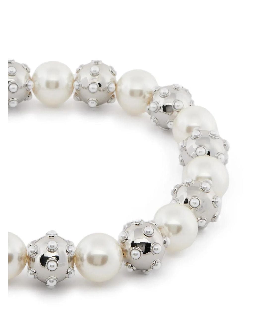 Marc Jacobs White The Pearl Dot Statement Necklace