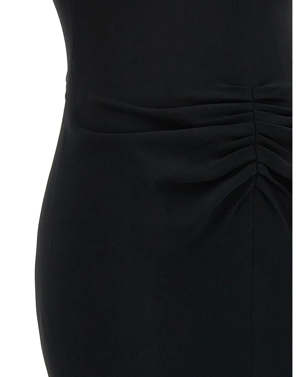 Victoria Beckham Black Round Neck Midi Dress