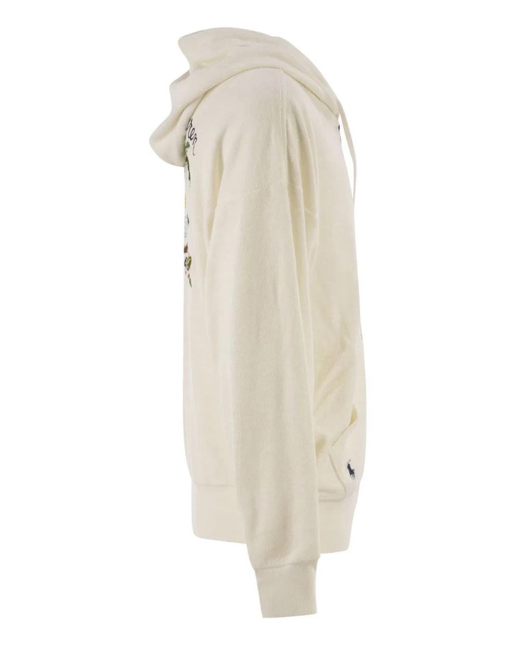 Polo Ralph Lauren Natural Cotton Blend Zip Hoodie With Tropical Embroidery for men