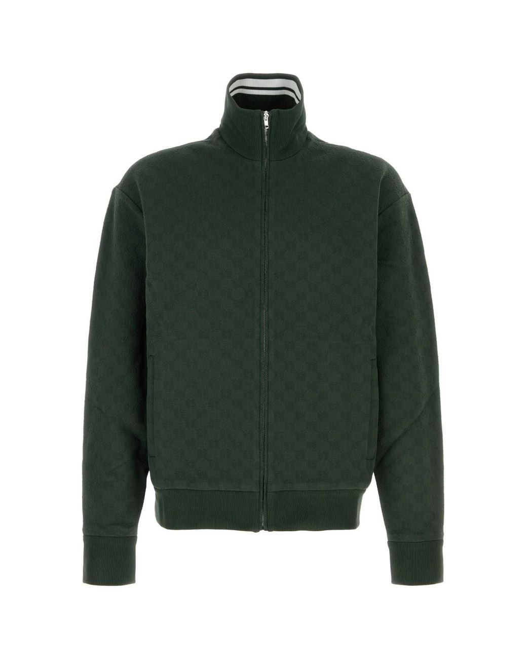Gucci Green Gg Technical Jersey Zip Jacket for men