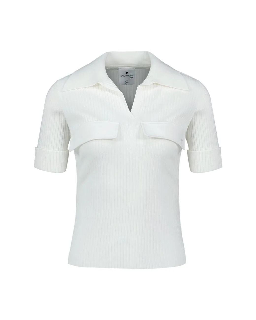 Courreges Blue Courregès Ribbed Polo