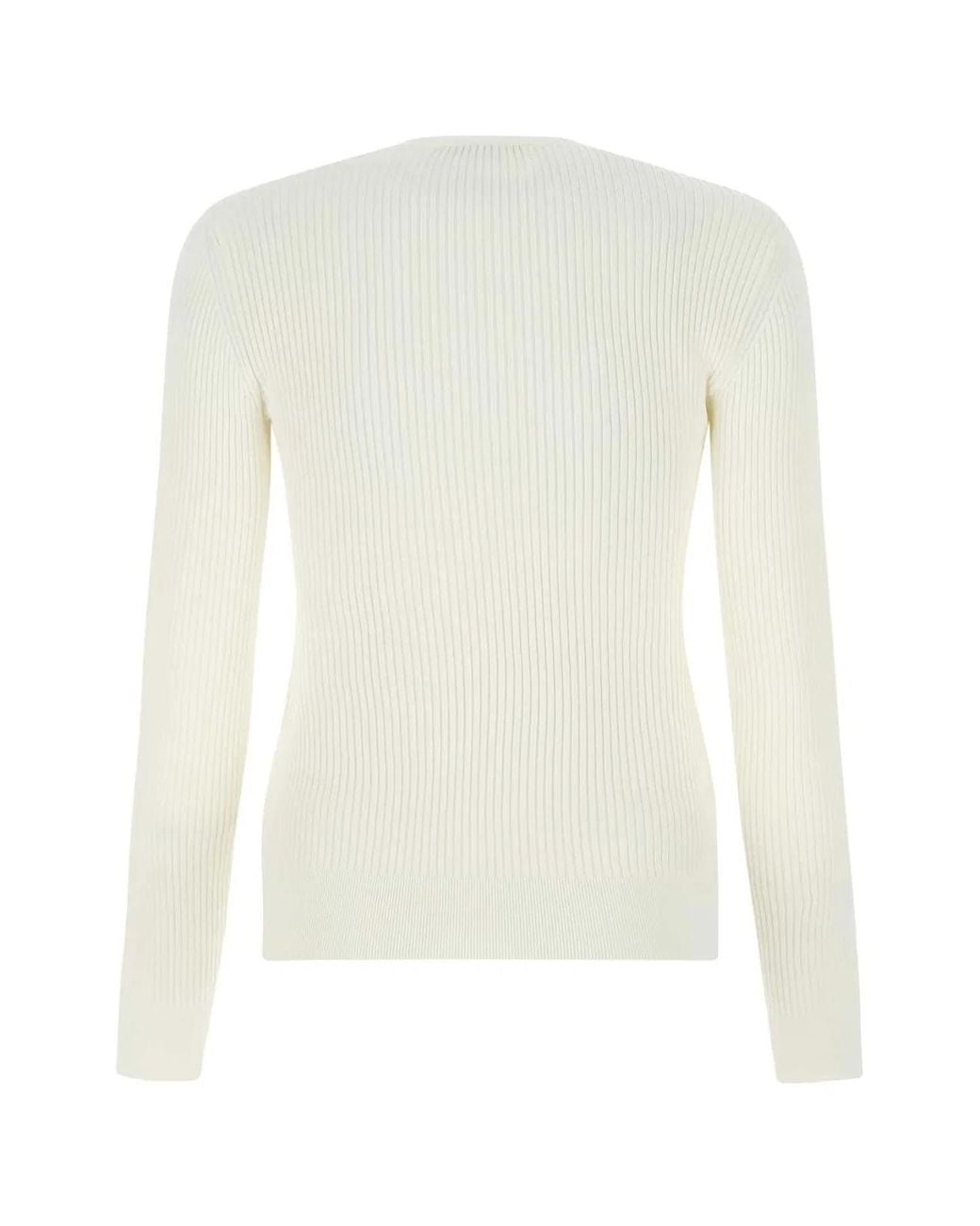 McQueen White Ivory Stretch Viscose Sweater