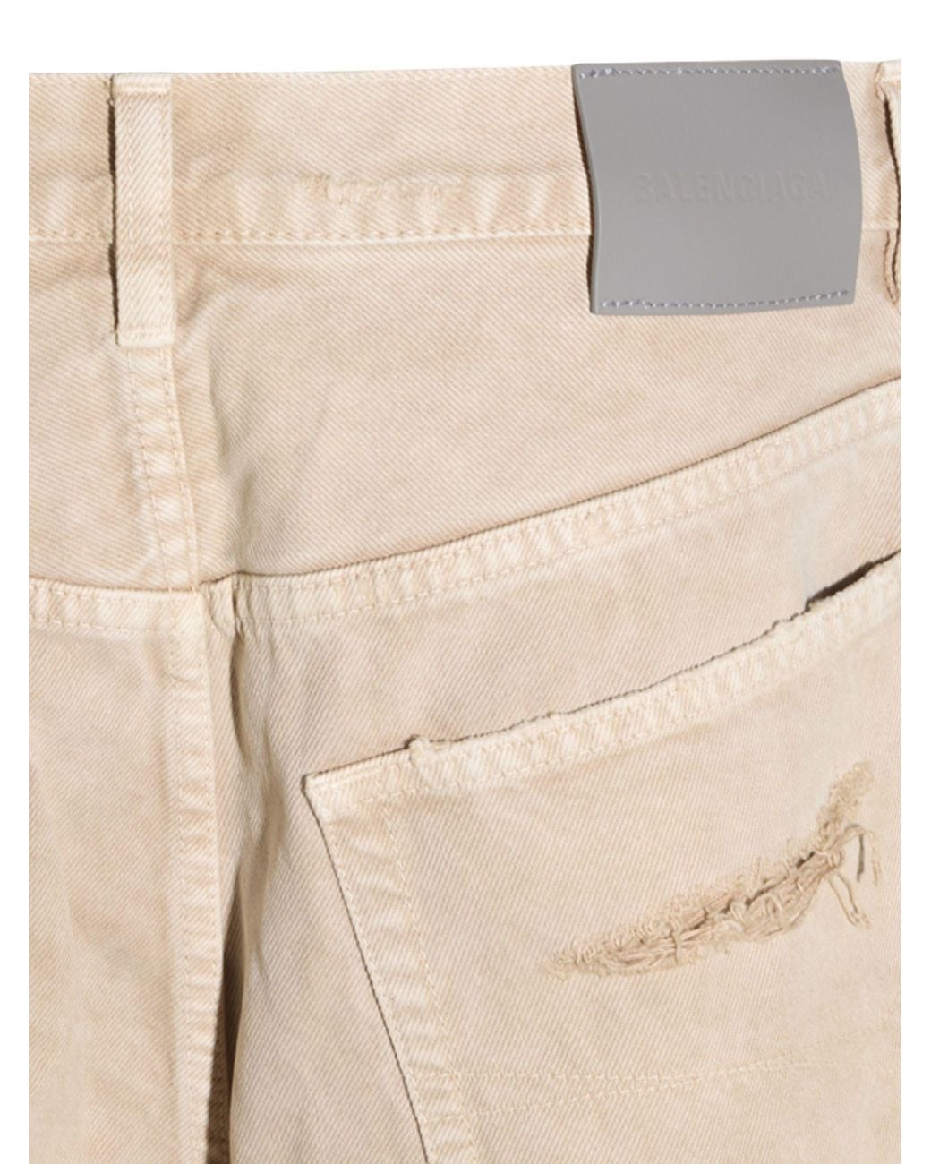 Balenciaga Natural Distressed-Effect Wide-Leg Jeans for men