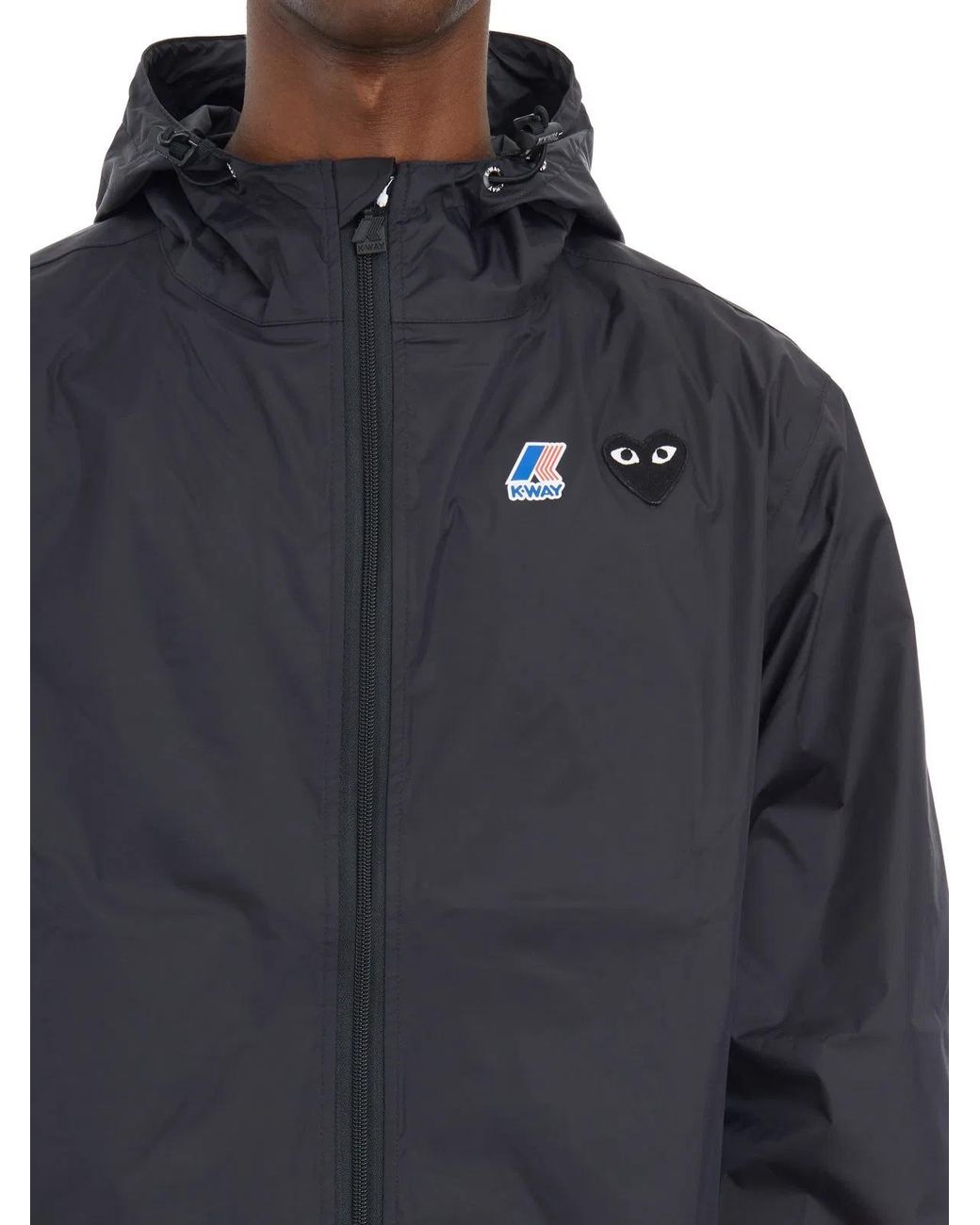 COMME DES GARÇONS PLAY Blue Cdg X K-Way Hooded Jacket for men
