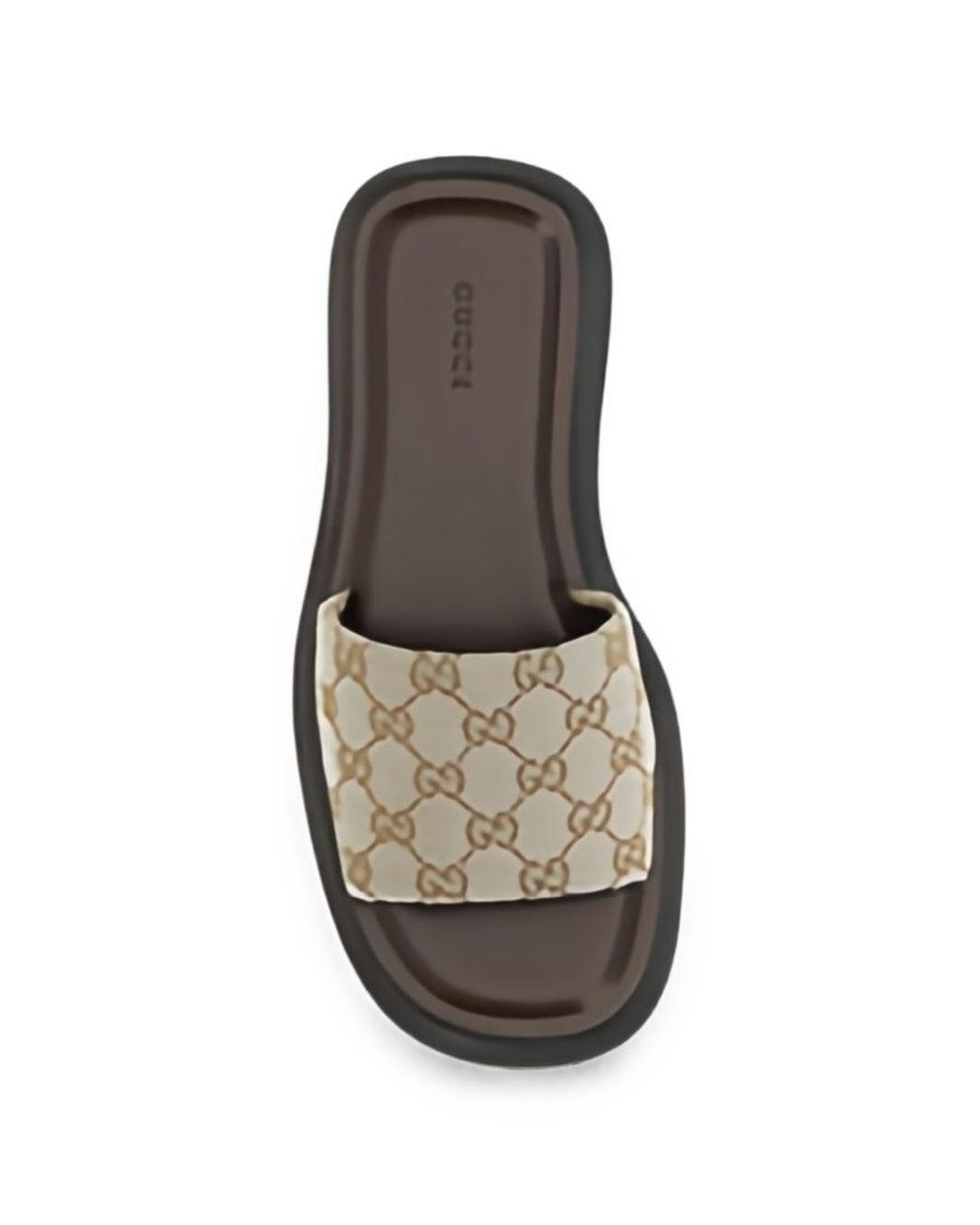 Gucci Black Platform Logo Strap Slides