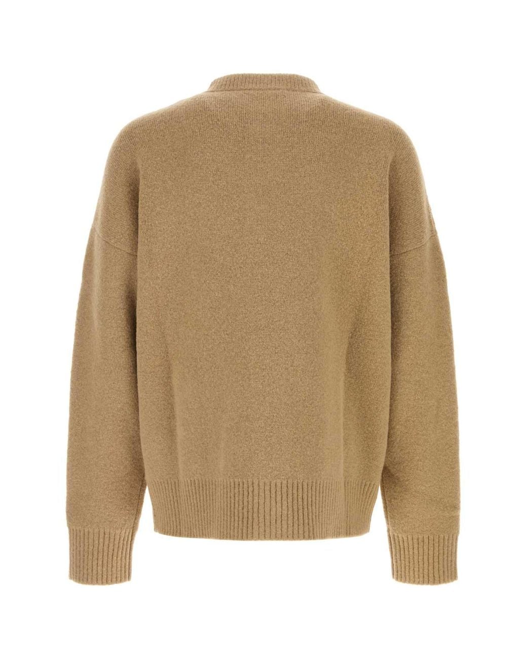 AMI Natural Quota-Crewneckcardiganwithdecoeur for men