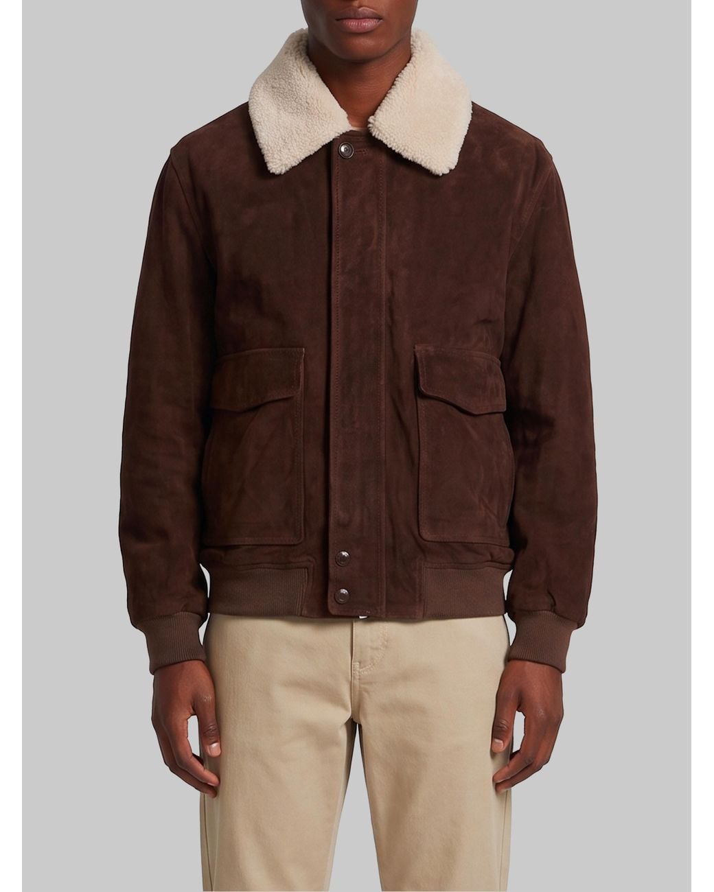 Arma Brown Bari Gritty Suede Bomber for men