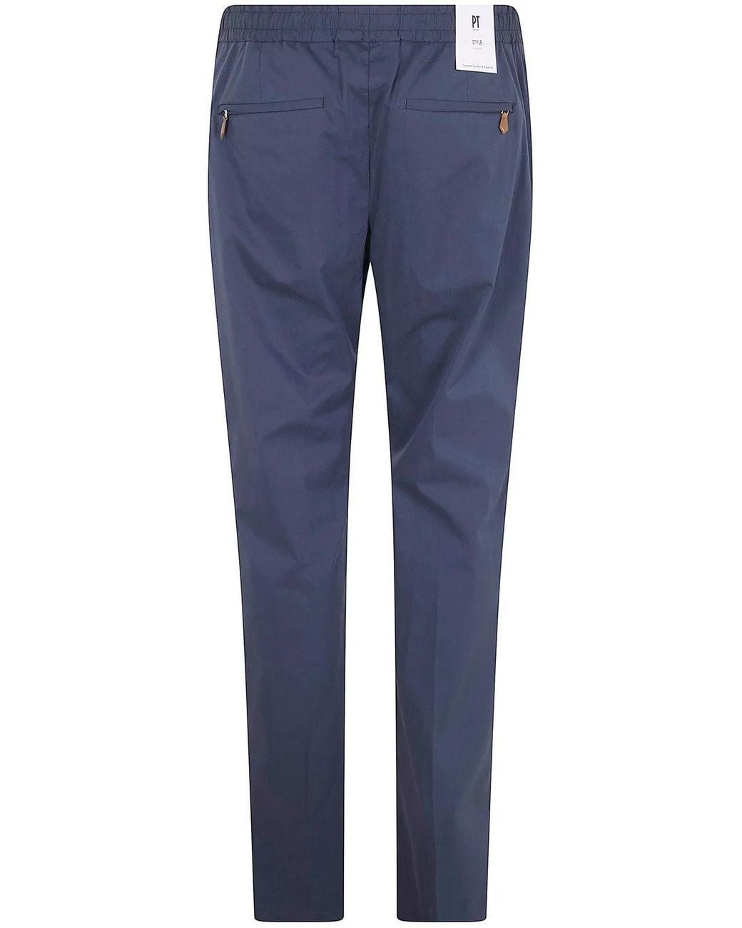 PT01 Blue Soft Popeline Regular Trousers for men