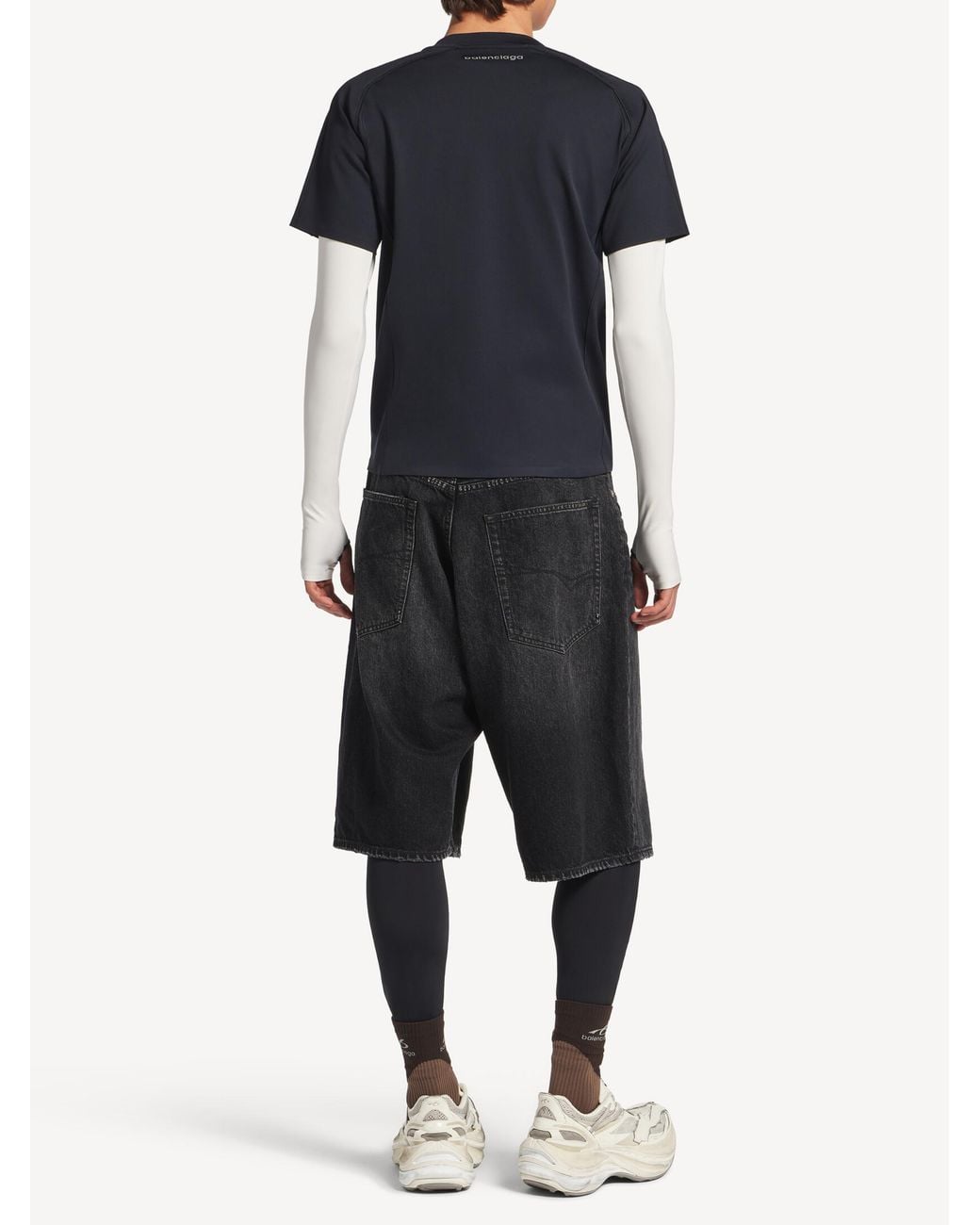 Balenciaga Black Long-Sleeve Layered T-Shirt for men