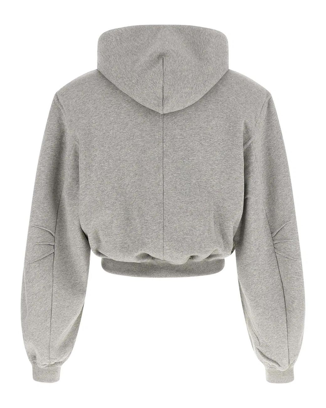 The Attico Gray Cropped Hoodie