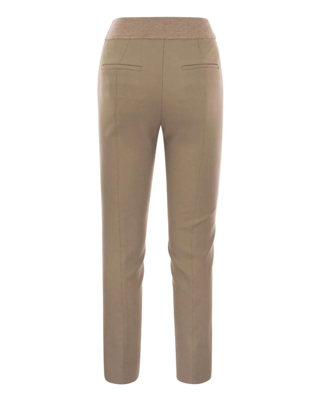 Peserico Natural Stretch Gabardine Cigarette Trousers