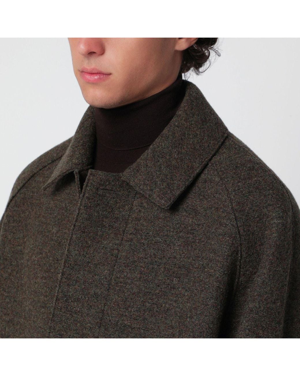 Harris Wharf London Black Singlebreasted Wool Coat for men