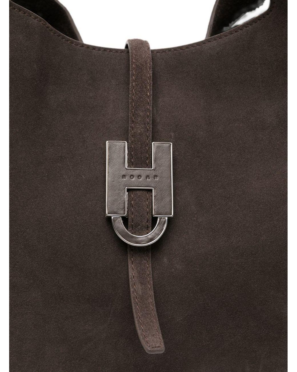 Hogan Black Suede Shopping Bag