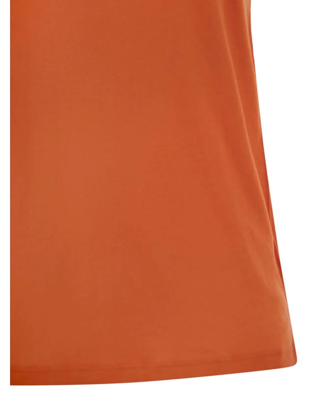 Majestic Orange Crew-Neck Short-Sleeved Cotton T-Shirt