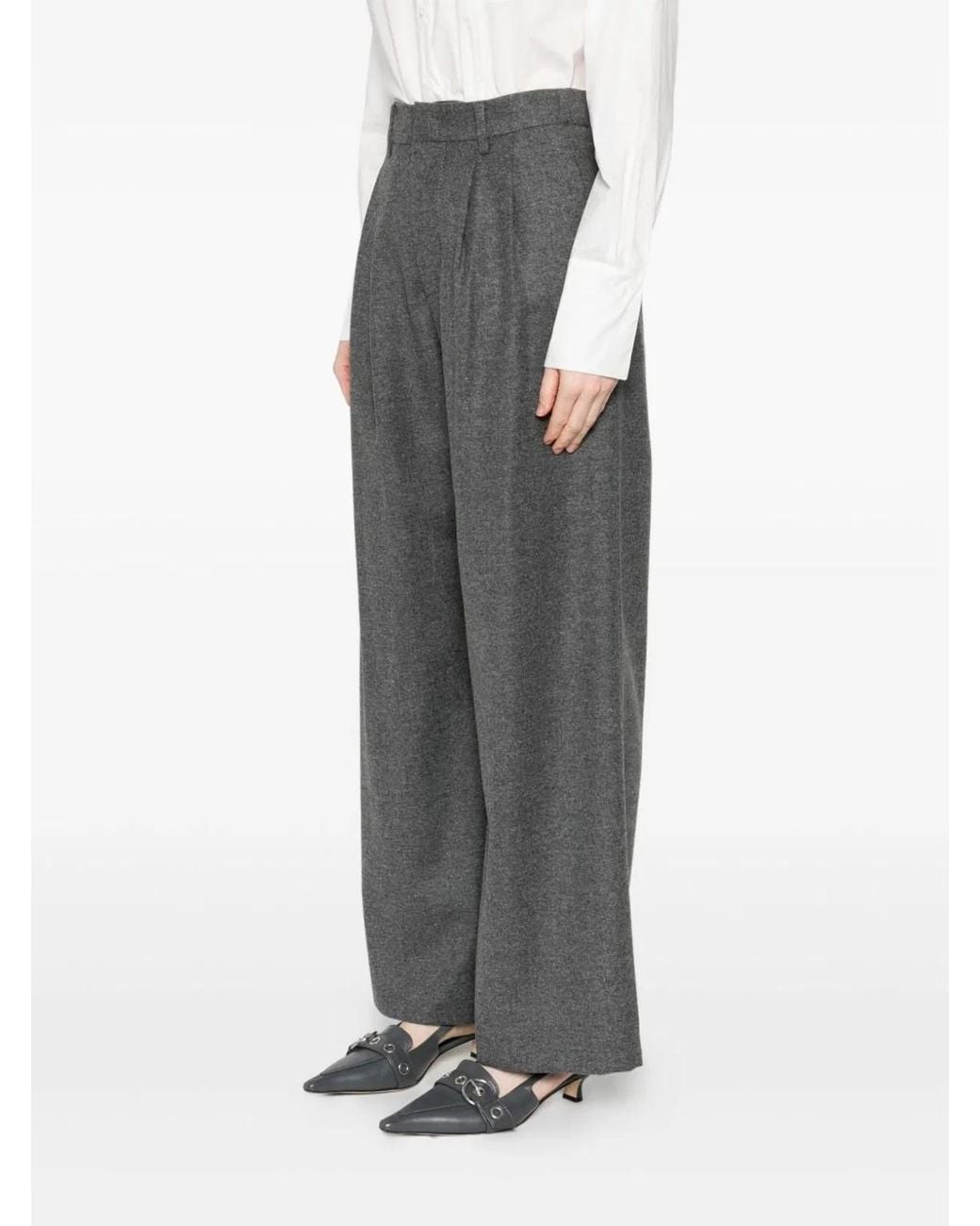 Susanne Bommer Gray Cotton Blend Trousers