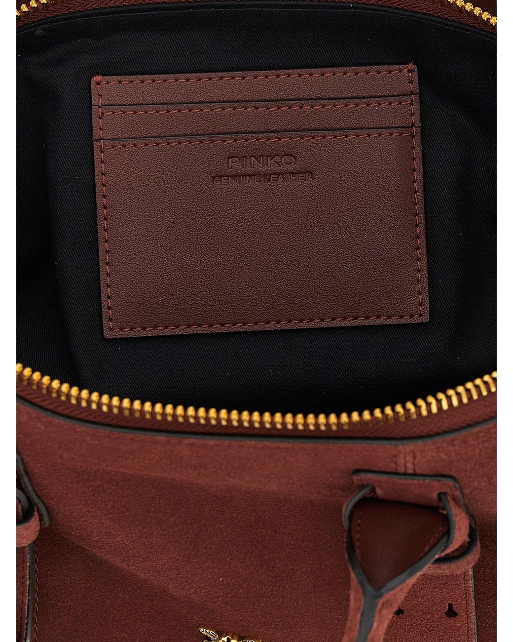 Pinko Brown Bowling Baguette Shoulder Bags Bordeaux