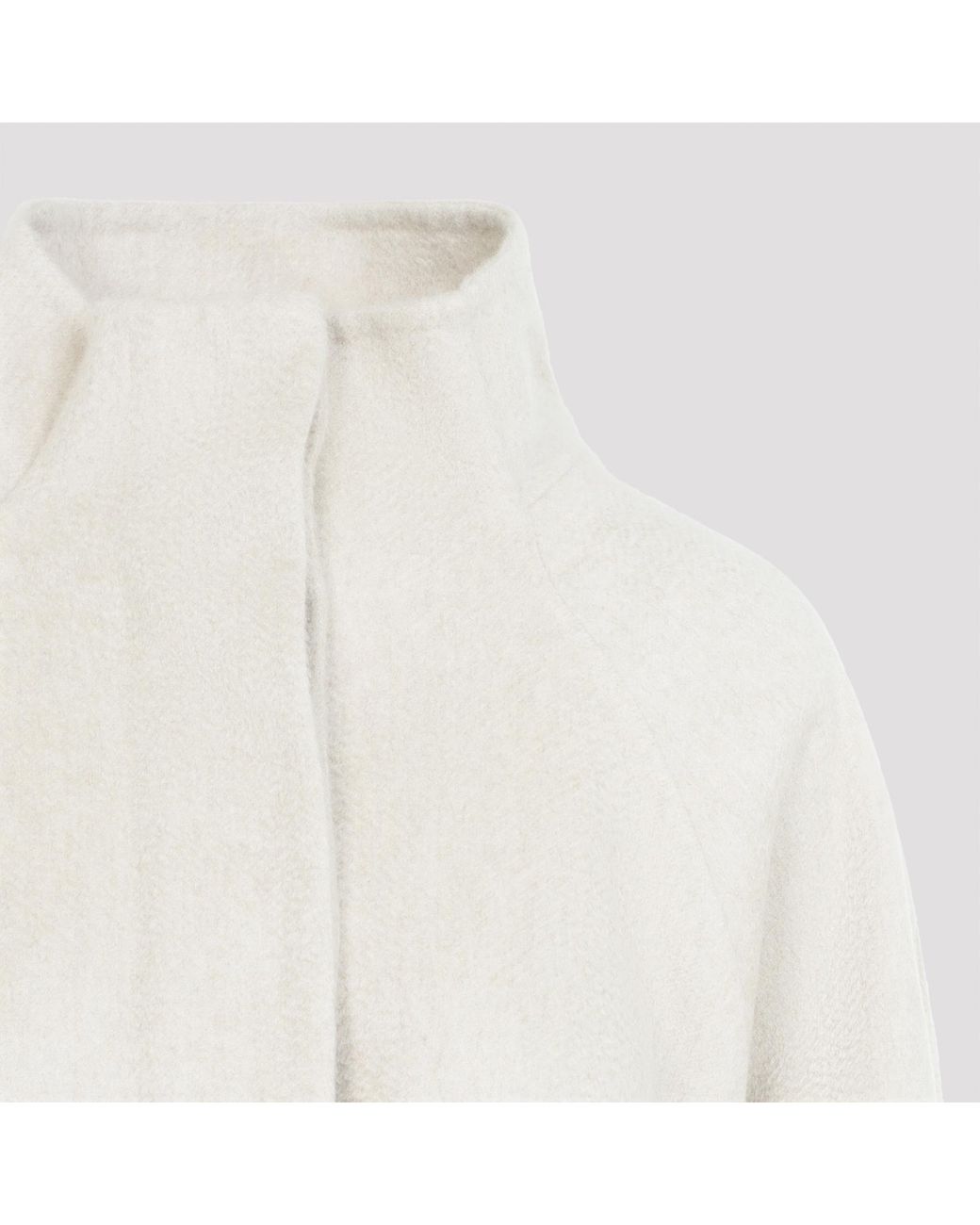 Alaïa Natural Alaia Asymmetric Double Face Cashmere Coat