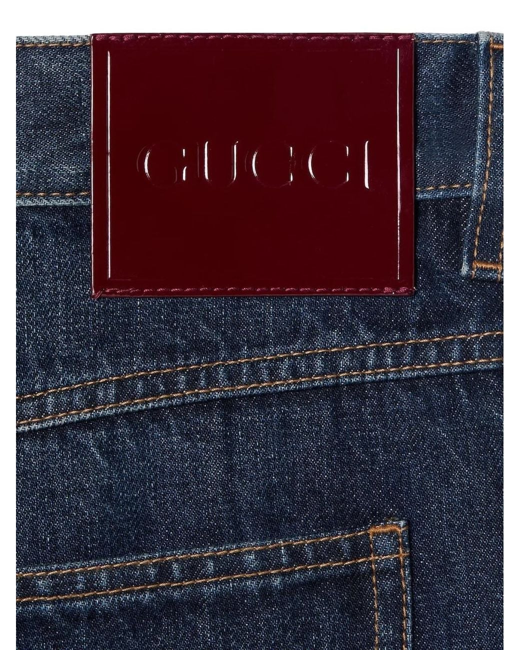 Gucci Blue Slim Fit Cotton Denim Jeans for men