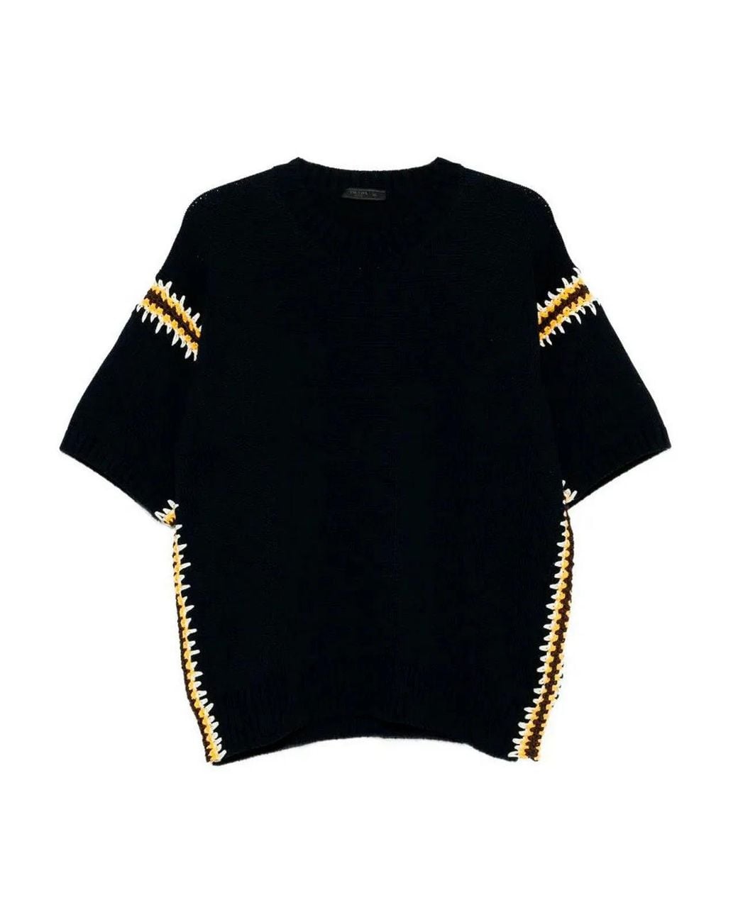 Prada Black Cotton Linen Polo Neck for men