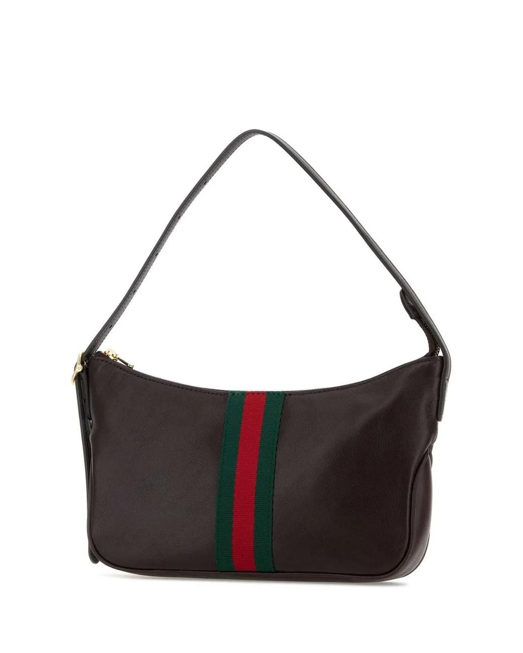 Gucci Black Dark Leather Small Lunetta Shoulder Bag for men