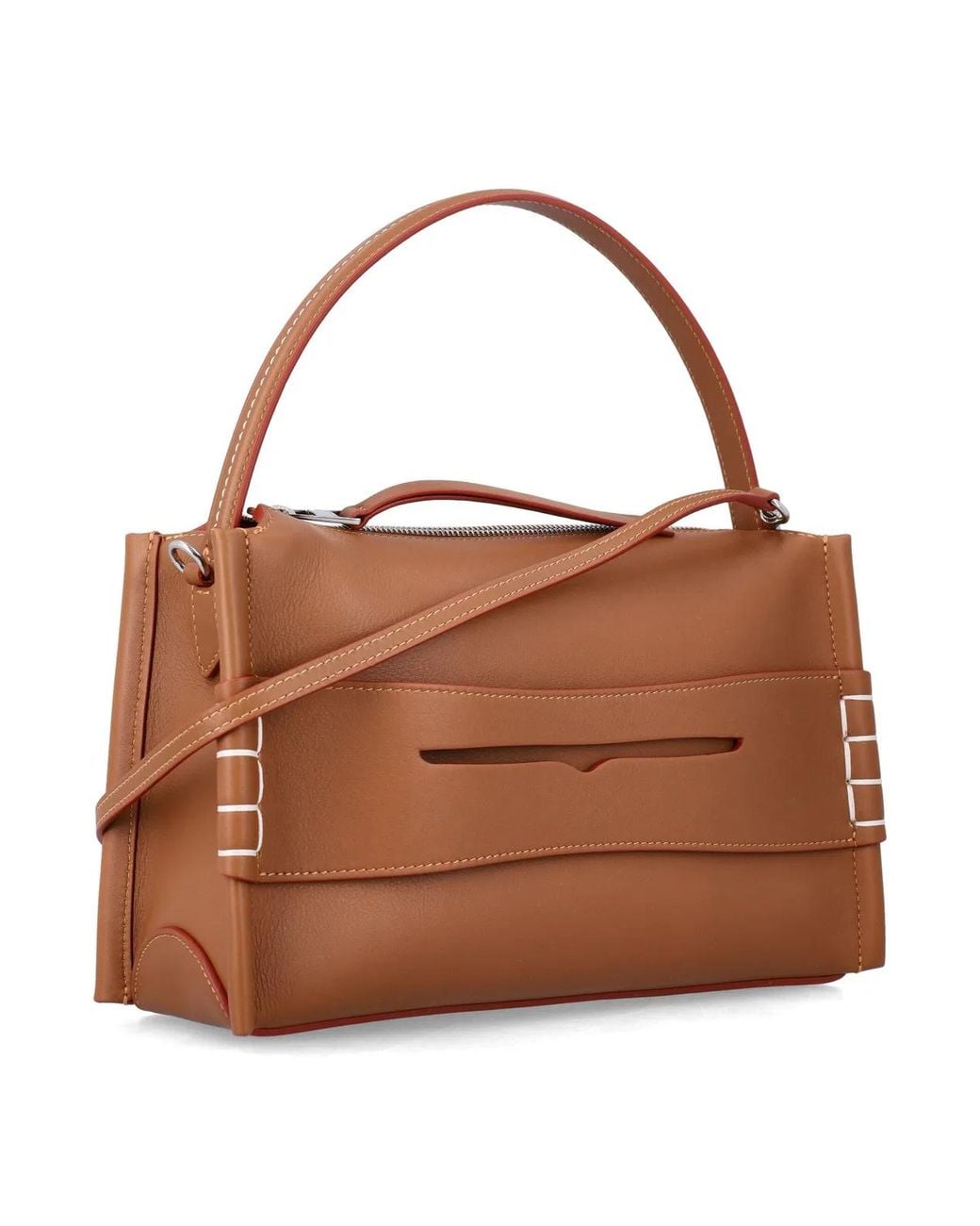 J.W. Anderson Brown Loafer Leather Shoulder Bag