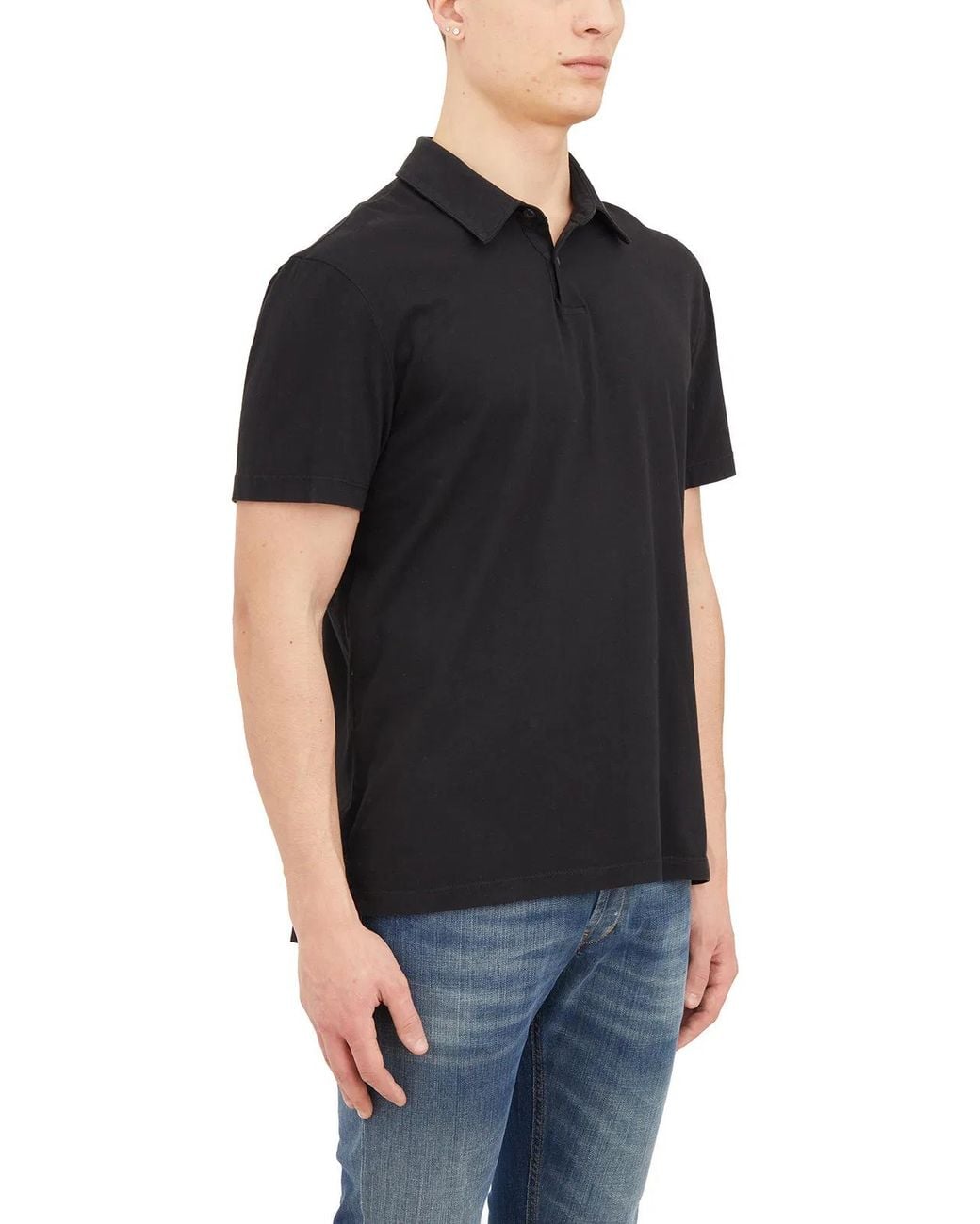 James Perse Black Jersey Polo for men