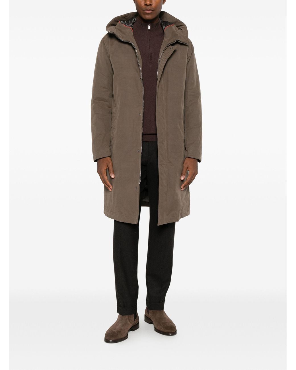 Herno Brown Cotton Blend Jacket for men
