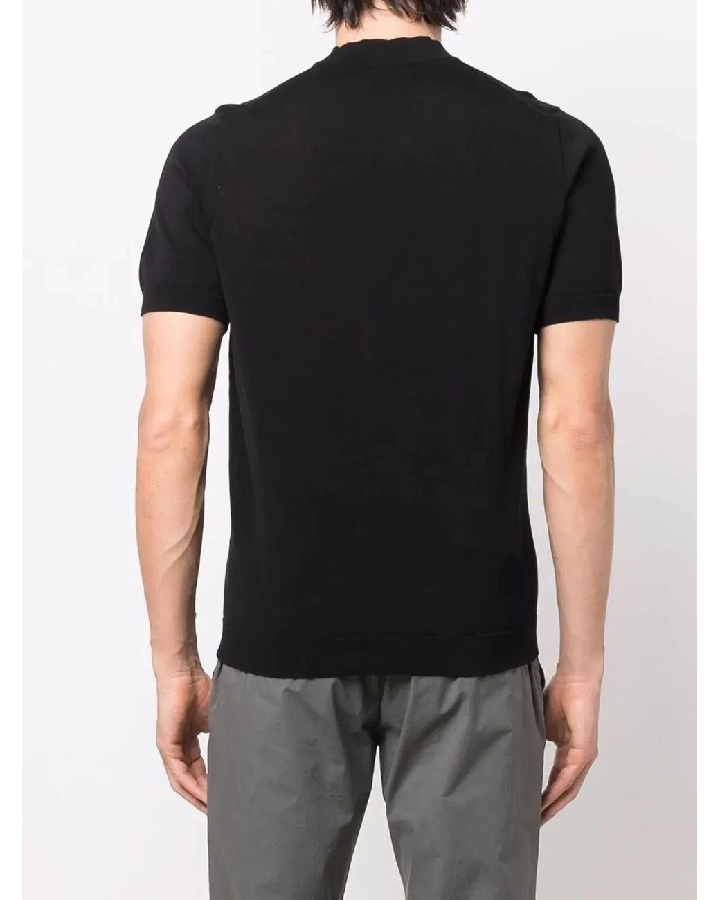 Drumohr Black Short Sleeves Turtle Neck T-Shirt for men