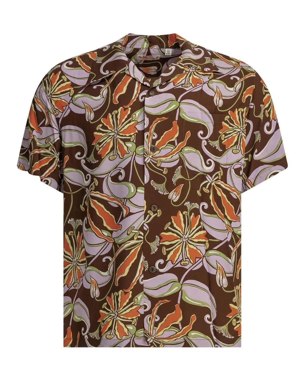 Sun Surf Brown "Spider Lily" Casual Shirt for men