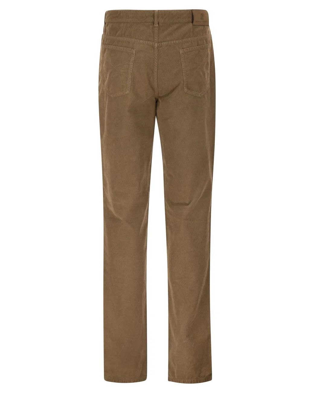 Brunello Cucinelli Natural Five-Pocket Cotton Corduroy Trousers for men