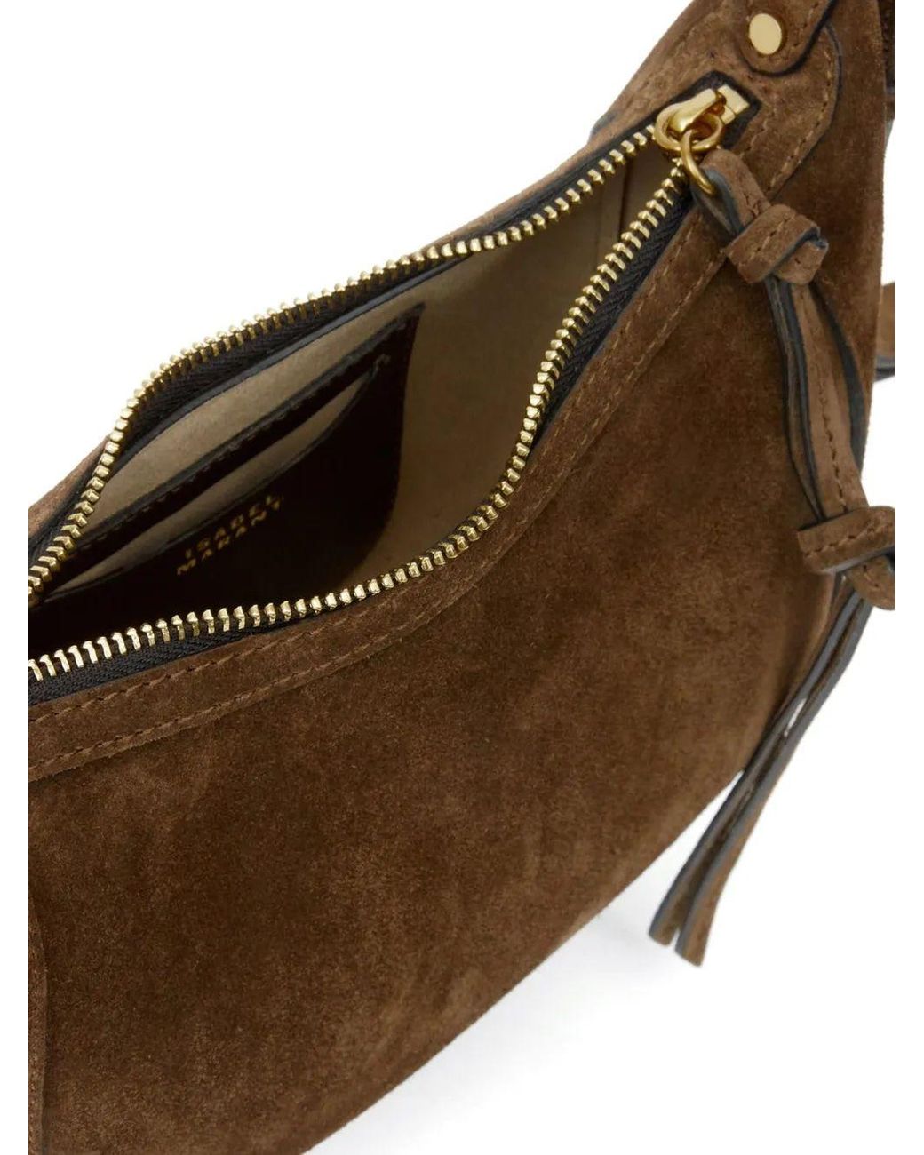 Isabel Marant Brown Oskan Moon Leather Shoulder Bag