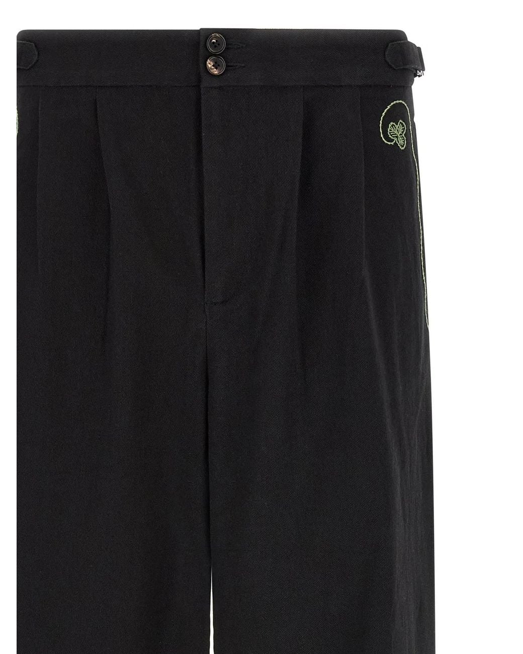 Bode Black 'Lucky Draw' Pants for men