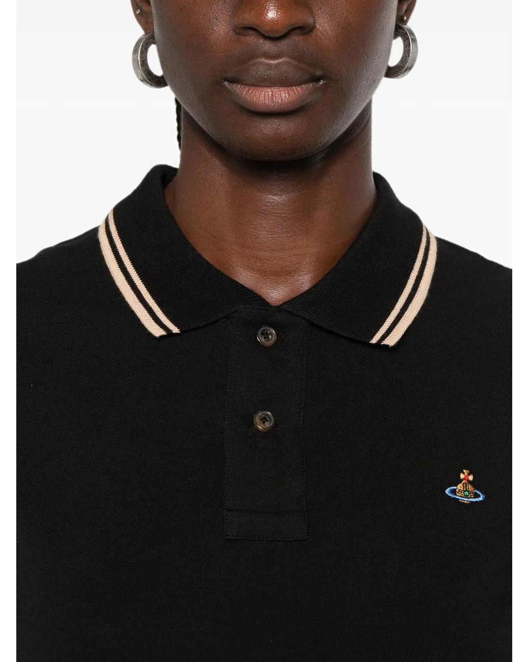 Vivienne Westwood Black Mini Classic Polo Shirt With Orb Embroidery