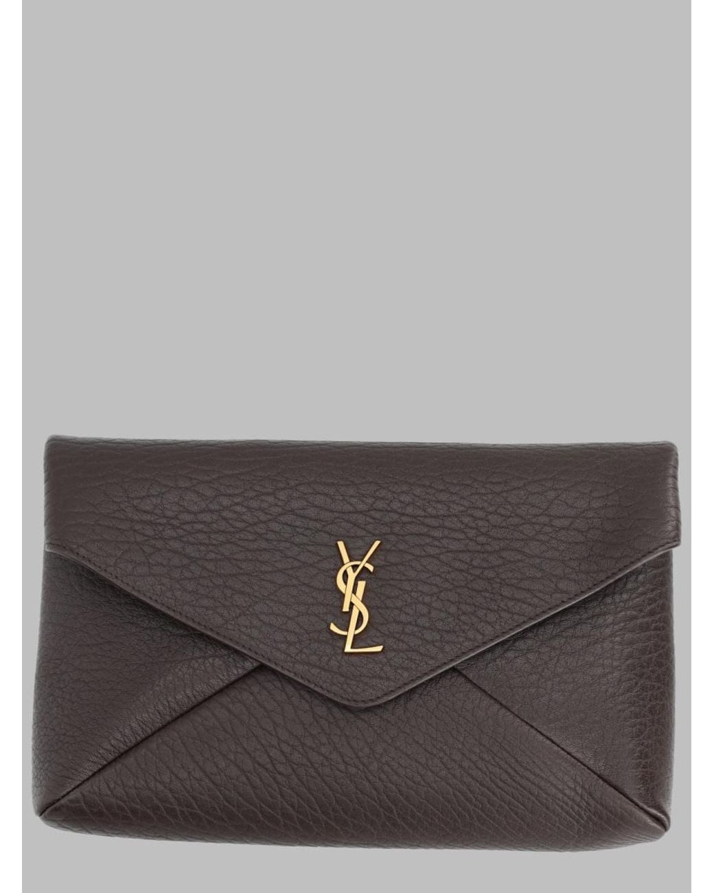 Saint Laurent Gray Pochette "Envelope Cassandre" Large
