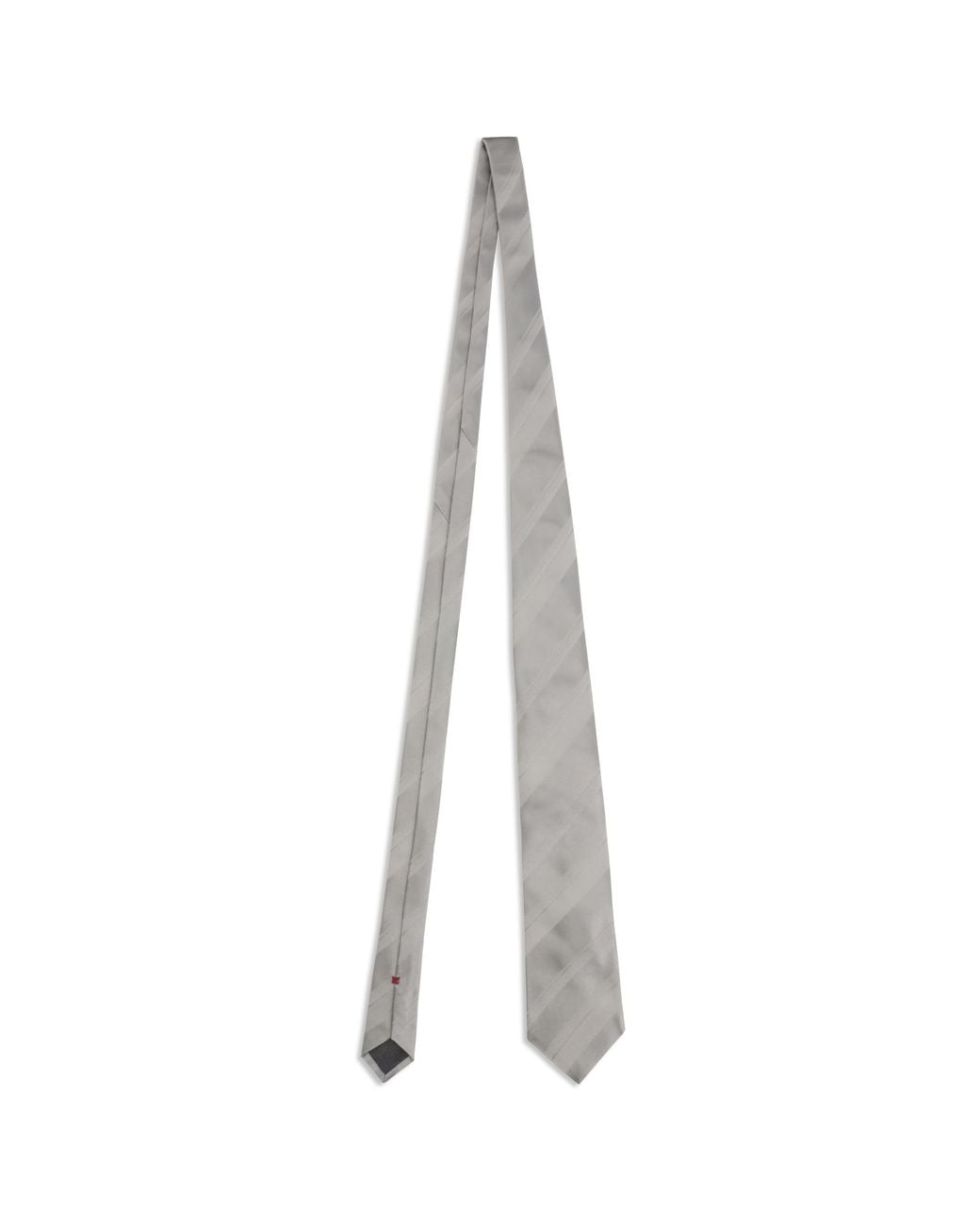 Brunello Cucinelli White Striped Silk Tie for men