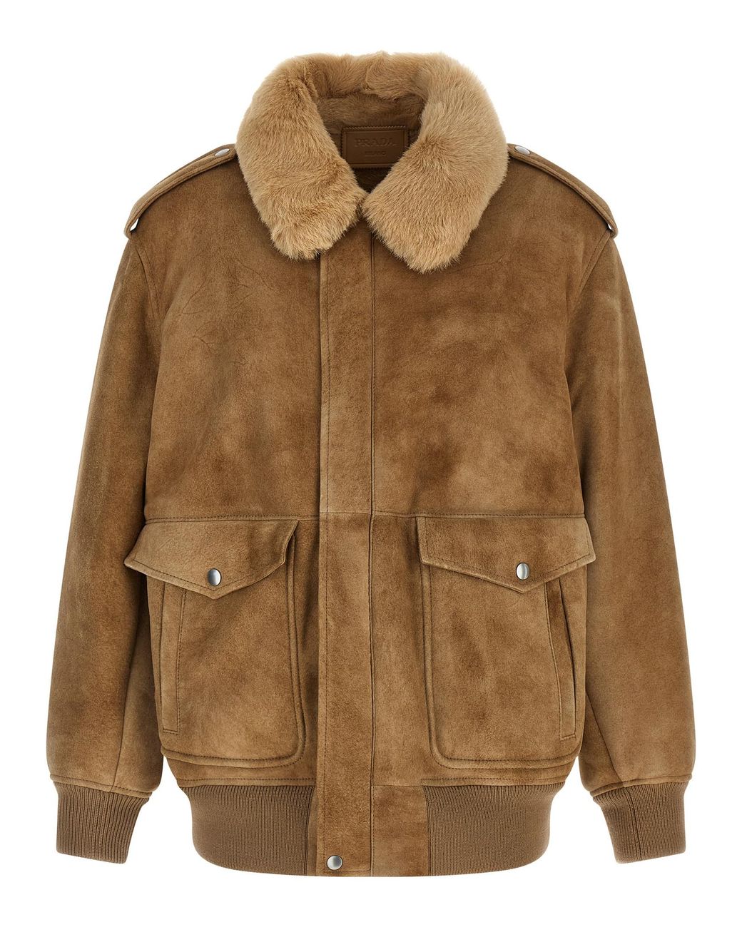 Prada Brown Lamb Leather Bomber