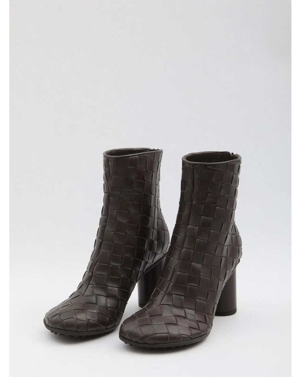 Bottega Veneta White Atomic Leather Ankle Boots